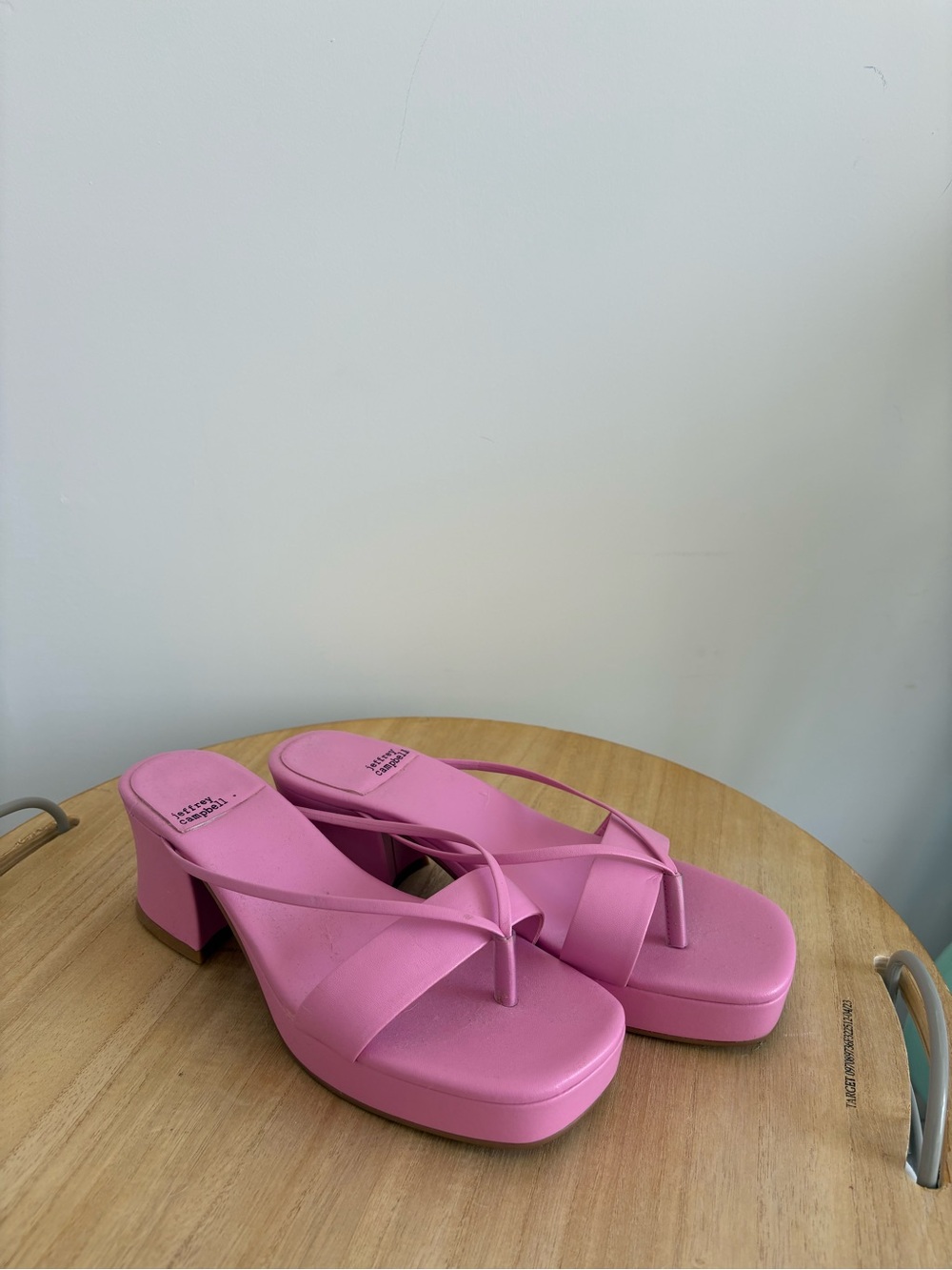 Jeffrey Campbell Pink Platform Thong Heel Sandals